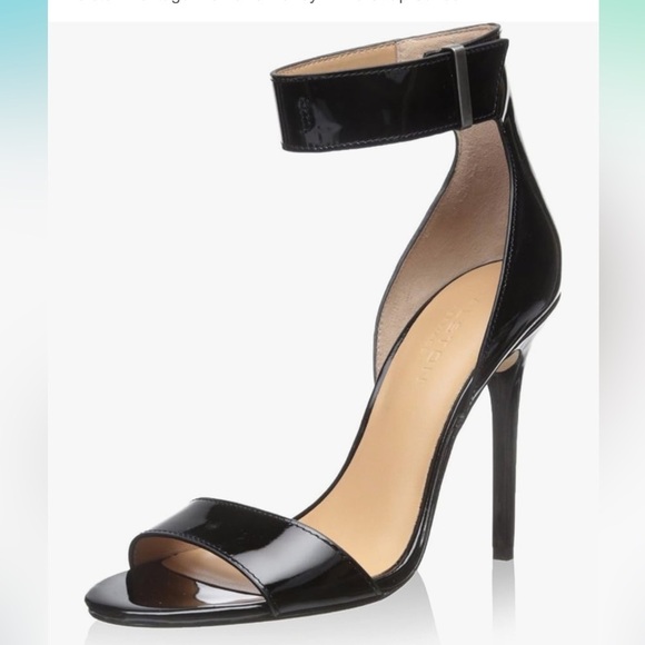 Halston Heritage Black Heels Sandals with Stiletto and Ankle Strap Size 5.5 - Picture 4 of 9